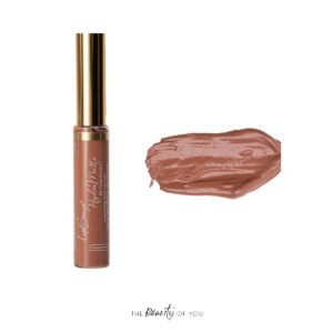 photo of caramel velvet hydramatte lipsense with the beauty of you logo at the bottom